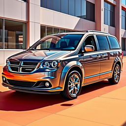 A stunning image showcasing the 2024 Dodge Grand Caravan SXT in a vibrant, eye-catching setting