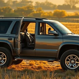 A captivating image of a 1999 Dodge Durango SRT-10 showcased in a classic, nostalgic setting