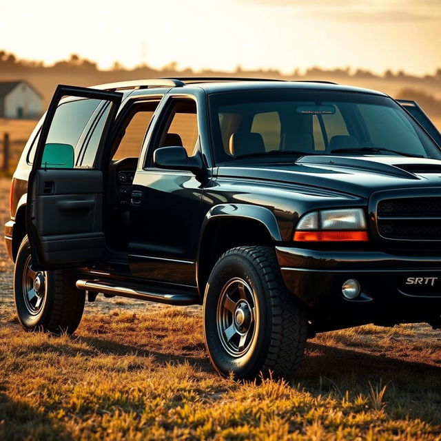 A captivating image of a 1999 Dodge Durango SRT-10 showcased in a classic, nostalgic setting