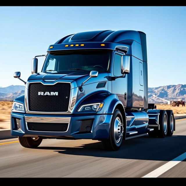 A 2023 Ram semi truck, showcasing its powerful and sleek design