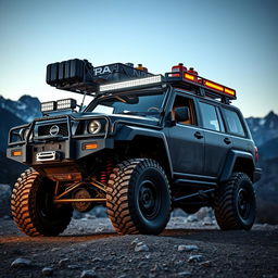 A rugged and durable overland Nissan Patrol, designed to conquer extreme terrains