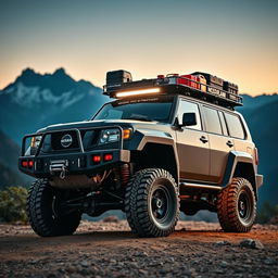 A rugged and durable overland Nissan Patrol, designed to conquer extreme terrains