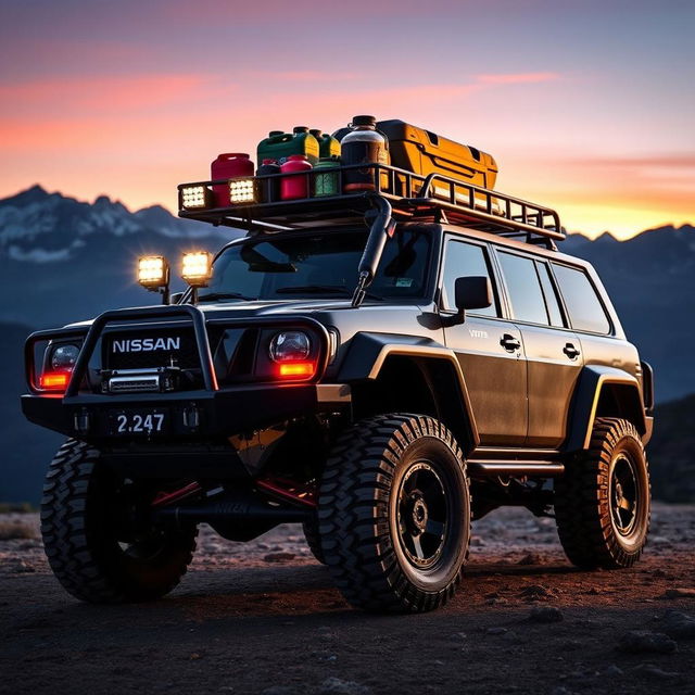 A rugged and durable overland Nissan Patrol, designed to conquer extreme terrains