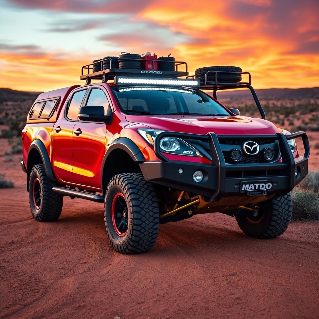 A rugged and ready Mazda BT-50, specifically designed for the harsh conditions of the Australian outback