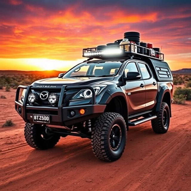 A rugged and ready Mazda BT-50, specifically designed for the harsh conditions of the Australian outback