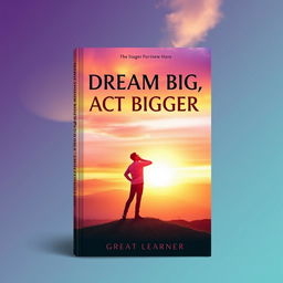 A visually striking front cover design for the book titled "Dream Big, Act Bigger" by Great Learner