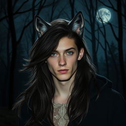 22-year-old man with werewolf ears, standing at 177 cm tall