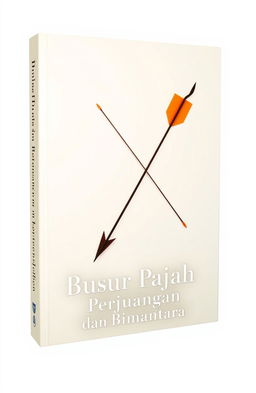 A book cover depicting the theme of "Busur Panah Perjuangan dan Bimantara," showcasing elements of struggle and triumph led by remarkable individuals