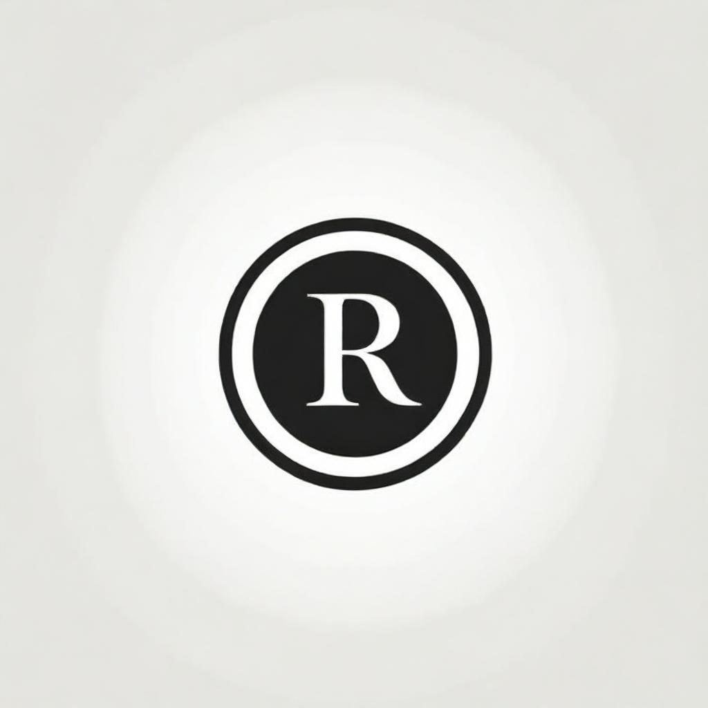 Design a luxurious and expensive-looking logo in black and white, centered around a letter.