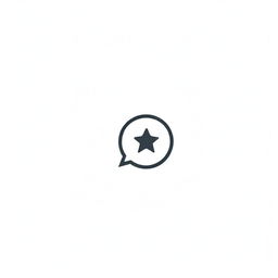 Design an icon that symbolizes 'feedback'. Include elements such as a speech bubble or a rating star to suggest communication and evaluation, rendered in a contemporary, minimalist style.