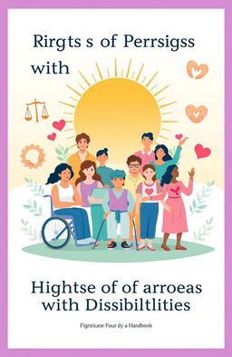 A visually engaging cover page for a handbook on the rights of persons with disabilities