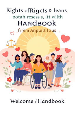 A visually engaging cover page for a handbook on the rights of persons with disabilities