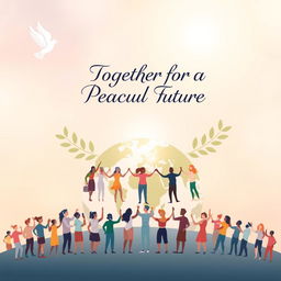 A captivating poster promoting peace and unity featuring internationally recognized peace symbols such as the peace dove and the olive branch