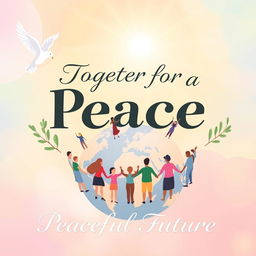 A captivating poster promoting peace and unity featuring internationally recognized peace symbols such as the peace dove and the olive branch