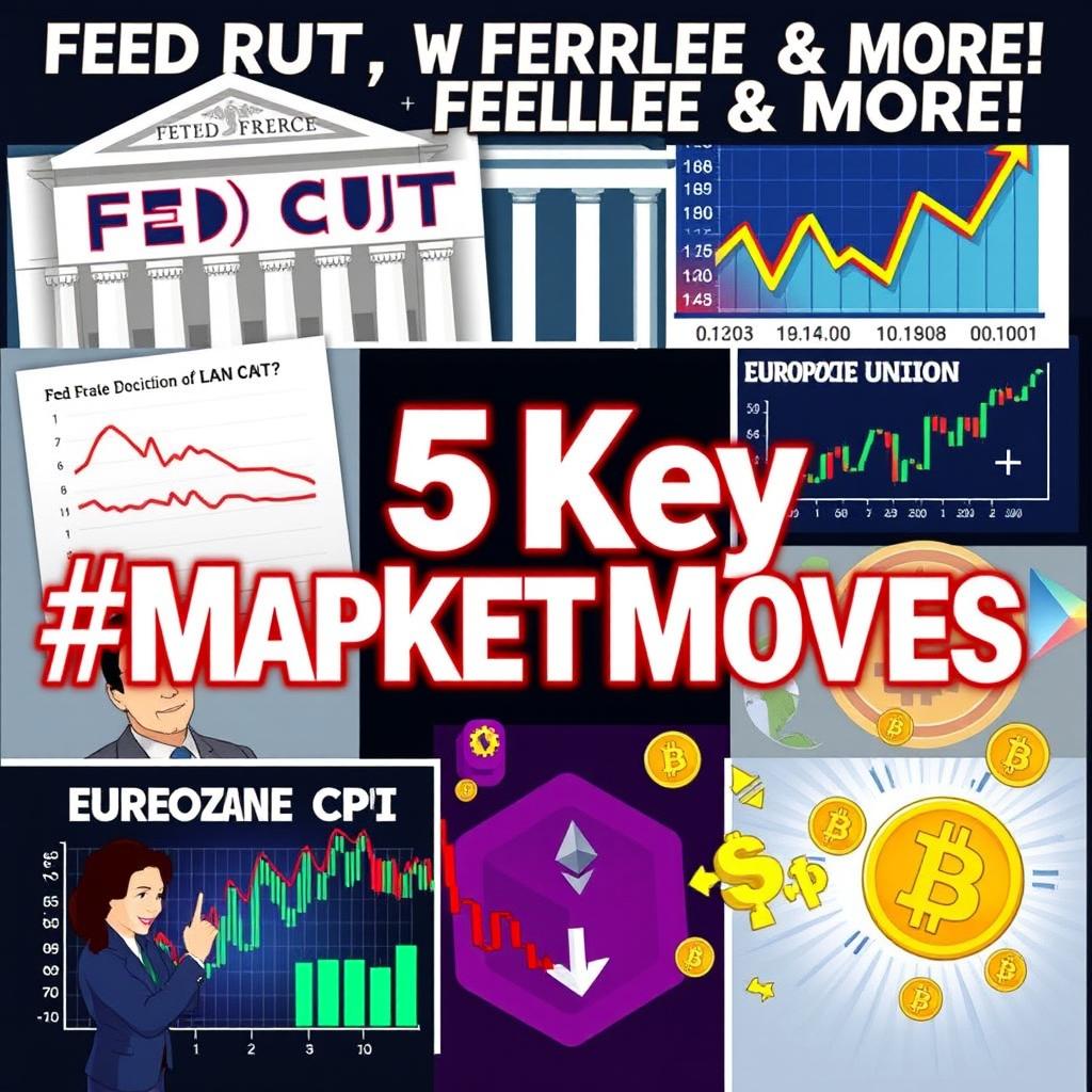 A captivating financial news collage capturing the day's crucial market updates