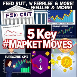 A captivating financial news collage capturing the day's crucial market updates