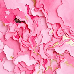 A captivating abstract artwork focusing on the theme of femininity and delicacy, characterized by various shades of pink