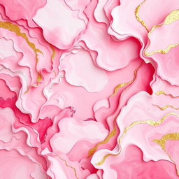 A captivating abstract artwork focusing on the theme of femininity and delicacy, characterized by various shades of pink