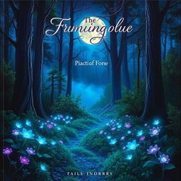 A captivating book cover featuring a mystical forest illuminated by soft moonlight