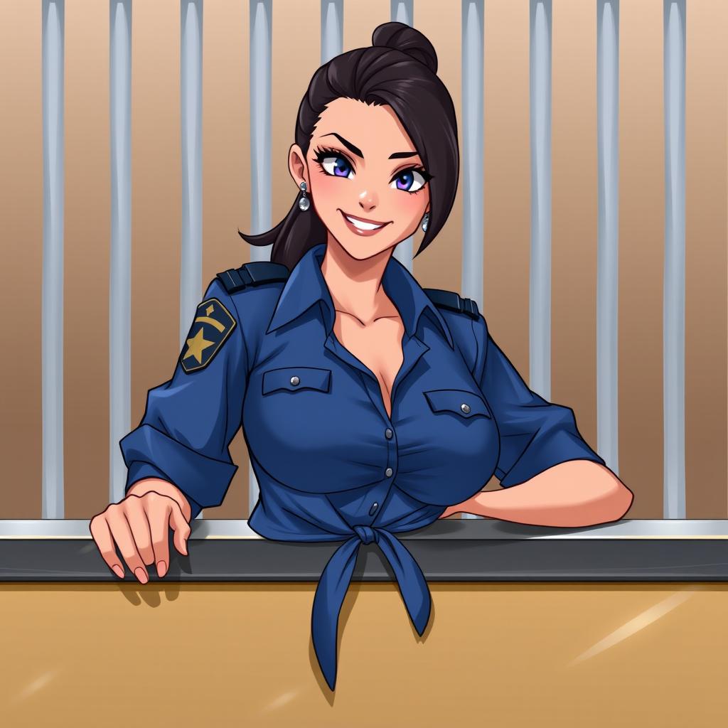 A character inspired by Kira Kosarin depicted as a sexy police officer