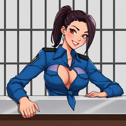 A character inspired by Kira Kosarin depicted as a sexy police officer