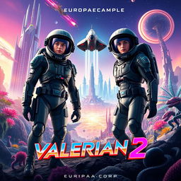 A dynamic movie poster for the sequel 'Valerian 2' produced by EuropaCorp