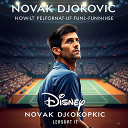 A cinematic poster for a fictional biopic film about Novak Djokovic produced by Disney