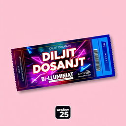 A digital concert ticket design for Diljit Dosanjh's "Dil-Luminati" concert