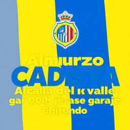 A brightly designed poster featuring the Cádiz CF team crest prominently