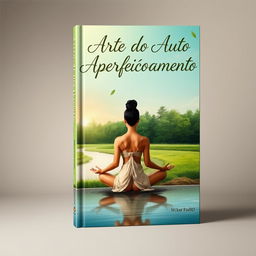 A captivating book cover for "A Arte do Auto Aperfeiçoamento" featuring a serene and inspiring design