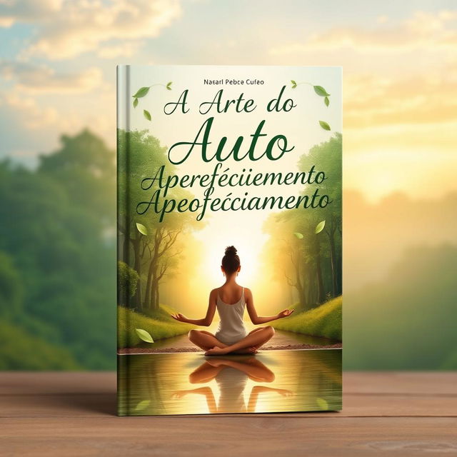 A captivating book cover for "A Arte do Auto Aperfeiçoamento" featuring a serene and inspiring design