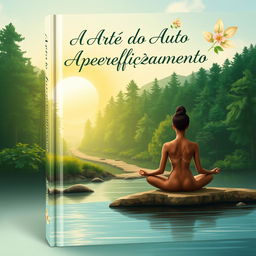 A captivating book cover for "A Arte do Auto Aperfeiçoamento" featuring a serene and inspiring design