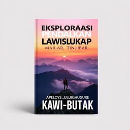 A5 book cover design for "EKSPLORASI PENDAKIAN LANSKAP PEGUNUNGAN KAWI-BUTAK"