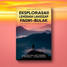 A5 book cover design for "EKSPLORASI PENDAKIAN LANSKAP PEGUNUNGAN KAWI-BUTAK" by authors Izzati Farhatun Nisa, Alfi Sahrina, and Agung Suprianto