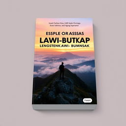 A5 book cover design for "EKSPLORASI PENDAKIAN LANSKAP PEGUNUNGAN KAWI-BUTAK" by authors Izzati Farhatun Nisa, Alfi Sahrina, and Agung Suprianto