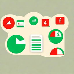 A profile picture featuring a clean, professional theme, with symbols of accounting such as calculators, ledgers and pie charts, in corporate colors.