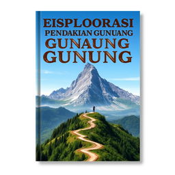 A5 book cover design for a book about "EKSPLORASI PENDAKIAN GUNUNG"