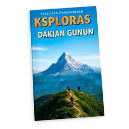 A5 book cover design for a book about "EKSPLORASI PENDAKIAN GUNUNG"