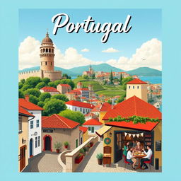 A picturesque and captivating depiction of Portugal, showcasing its diverse landscapes and historical architecture