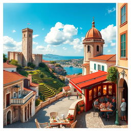 A picturesque and captivating depiction of Portugal, showcasing its diverse landscapes and historical architecture