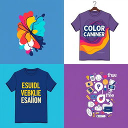 A collection of t-shirt designs based on the theme of visual communication design