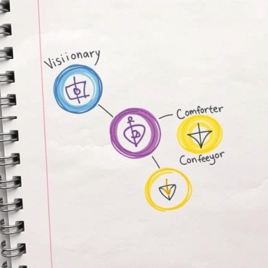 A notebook page featuring a handwritten diagram with three distinct circles representing different powers