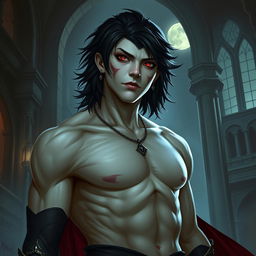 Alistar Bloodthirst, a 132-year-old vampire from Ixalan, with a height of 165 cm and a weight of 72 kg