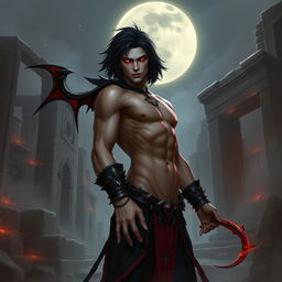 Alistar Bloodthirst, a 132-year-old vampire male from Ixalan, standing at 165 cm and weighing 72 kg