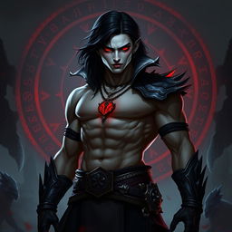 Alistar Bloodthirst, a 132-year-old vampire and bloodhunter from Ixalan, standing at 165 cm with a weight of 72 kg