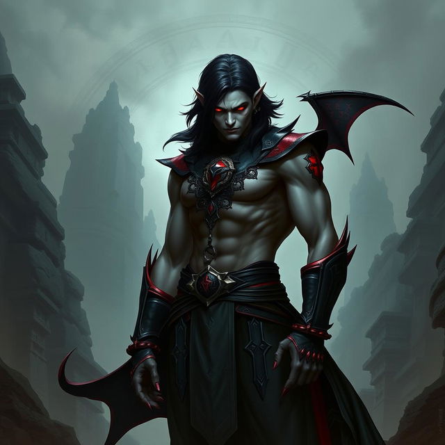 Alistar Bloodthirst, a 132-year-old vampire and bloodhunter from Ixalan, standing at 165 cm with a weight of 72 kg