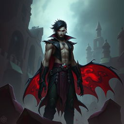 Alistar Bloodthirst, a 132-year-old vampire and bloodhunter from Ixalan, standing at 165 cm with a weight of 72 kg