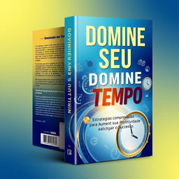 A captivating book cover design for a book titled "Domine Seu Tempo: Estratégias Comprovadas para Aumentar sua Produtividade e Alcançar o Sucesso" by author LSA