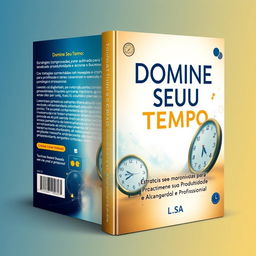 A captivating book cover design for a book titled "Domine Seu Tempo: Estratégias Comprovadas para Aumentar sua Produtividade e Alcançar o Sucesso" by author LSA