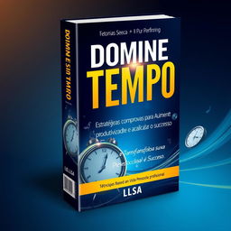 A captivating book cover design for a book titled "Domine Seu Tempo: Estratégias Comprovadas para Aumentar sua Produtividade e Alcançar o Sucesso" by author LSA